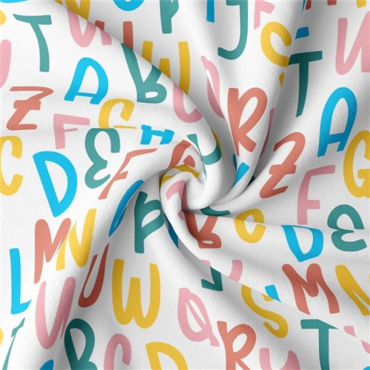 Back to School Double Brushed Polyester Fabric Jersey Stretchy Soft Polyester Stretch Fabric