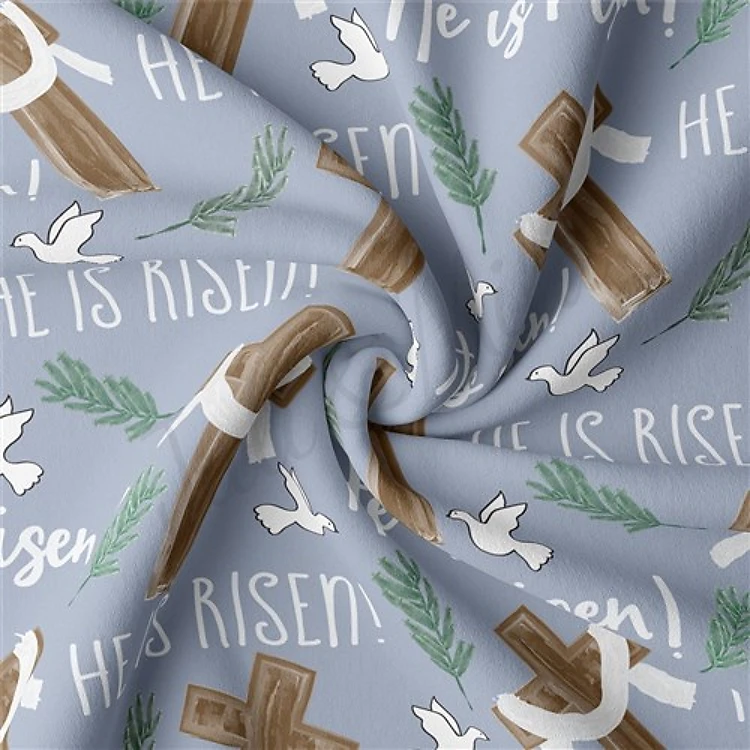 Easter Double Brushed Polyester Fabric Jersey Stretchy Soft Polyester Stretch Fabric