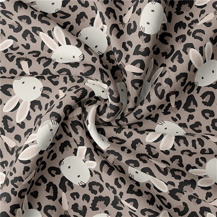 Easter Double Brushed Polyester Fabric Jersey Stretchy Soft Polyester Stretch Fabric