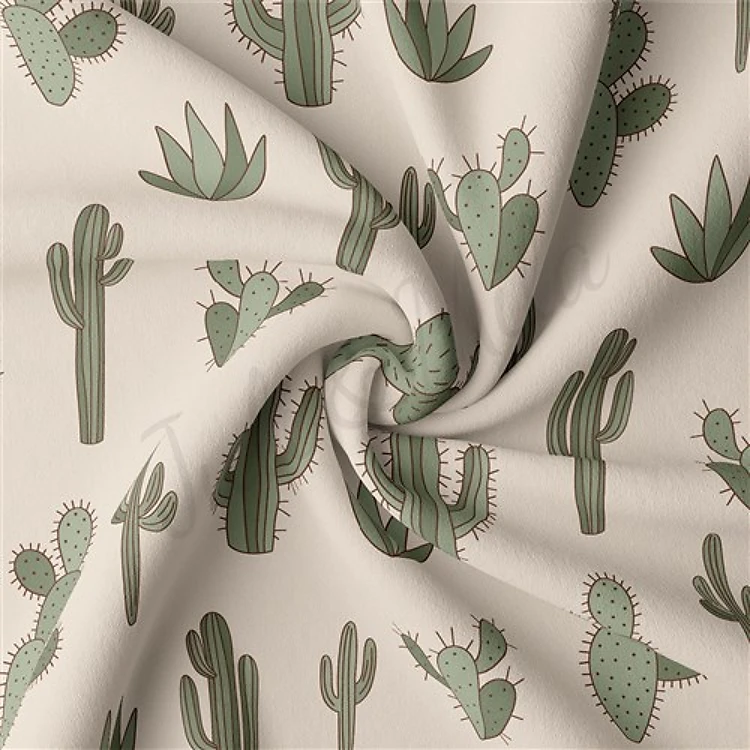 Boho Western Double Brushed Polyester Fabric Jersey Stretchy Soft Polyester Stretch Fabric