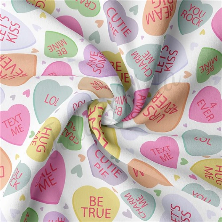 Valentine's Day Double Brushed Polyester Fabric Jersey Stretchy Soft Polyester Stretch Fabric