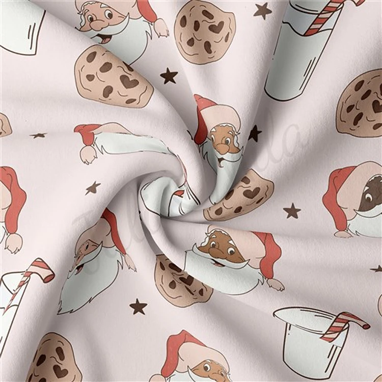 Christmas Double Brushed Polyester Fabric Jersey Stretchy Soft Polyester Stretch Fabric