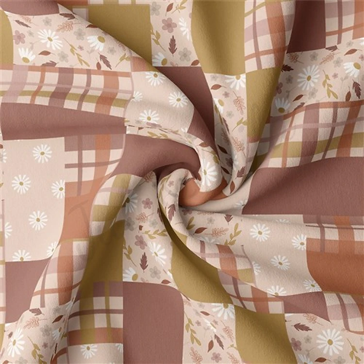 Patchwork Double Brushed Polyester Fabric Jersey Stretchy Soft Polyester Stretch Fabric