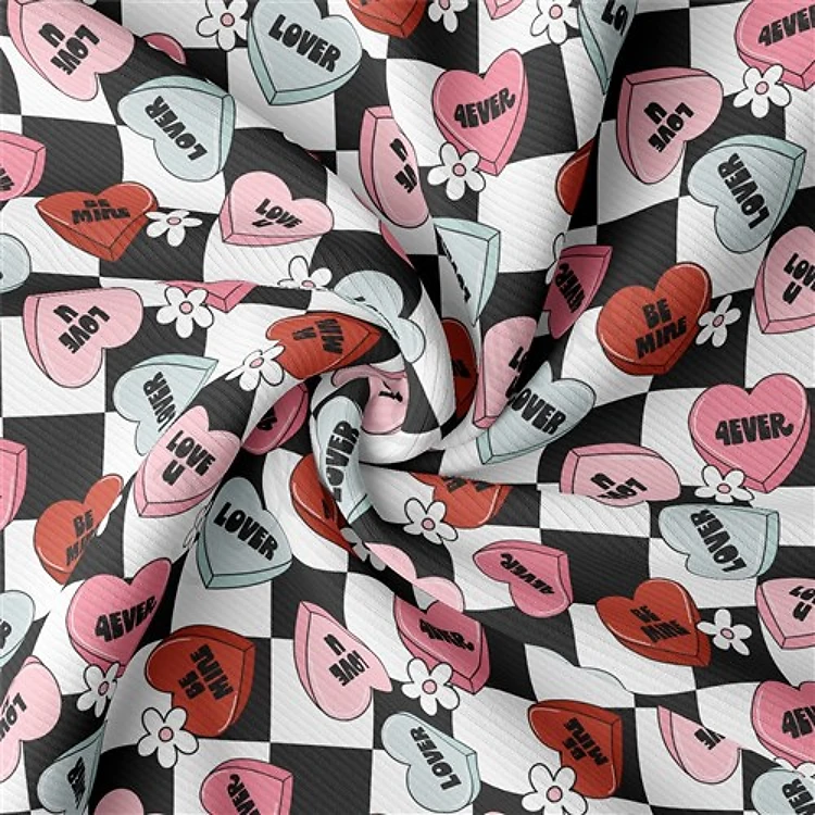 Valentine's Day Rib Knit Fabric, RBK2306 & Get a Free $89.99 Embroidery Bundle