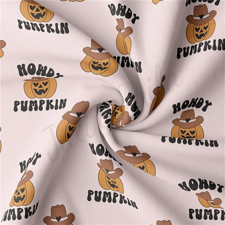 halloween ghosts fall Double Brushed Polyester Fabric Jersey Stretchy Soft Polyester Stretch Fabric