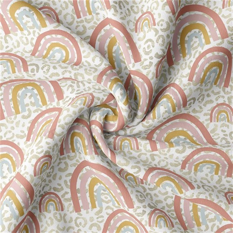 Rainbows Double Brushed Polyester Fabric Jersey Stretchy Soft Polyester Stretch Fabric