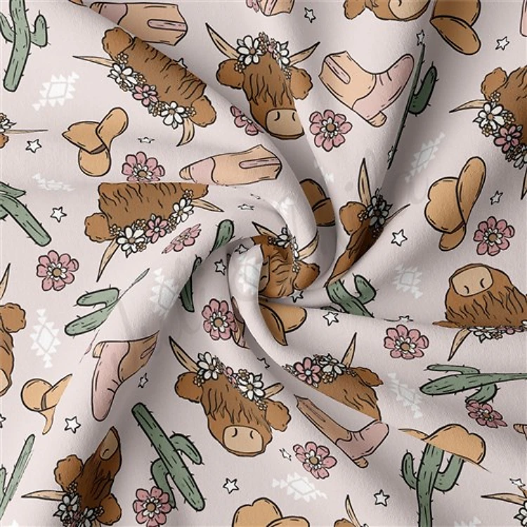 Boho Double Brushed Polyester Fabric Jersey Stretchy Soft Polyester Stretch Fabric