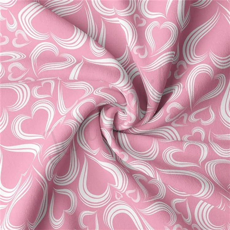 Valentine's Day Double Brushed Polyester Fabric Jersey Stretchy Soft Polyester Stretch Fabric