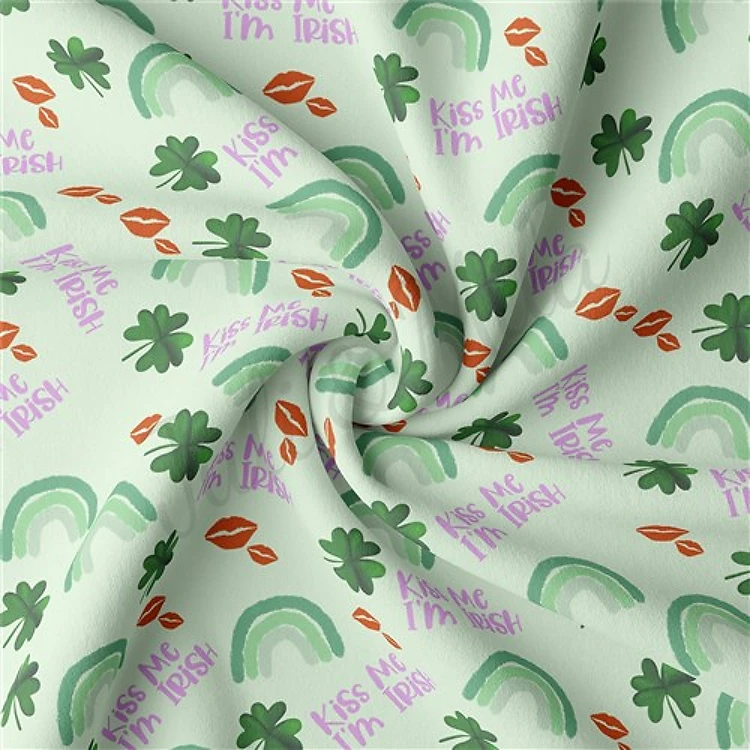 St. Patrick's Day Double Brushed Polyester Fabric Jersey Stretchy Soft Polyester Stretch Fabric