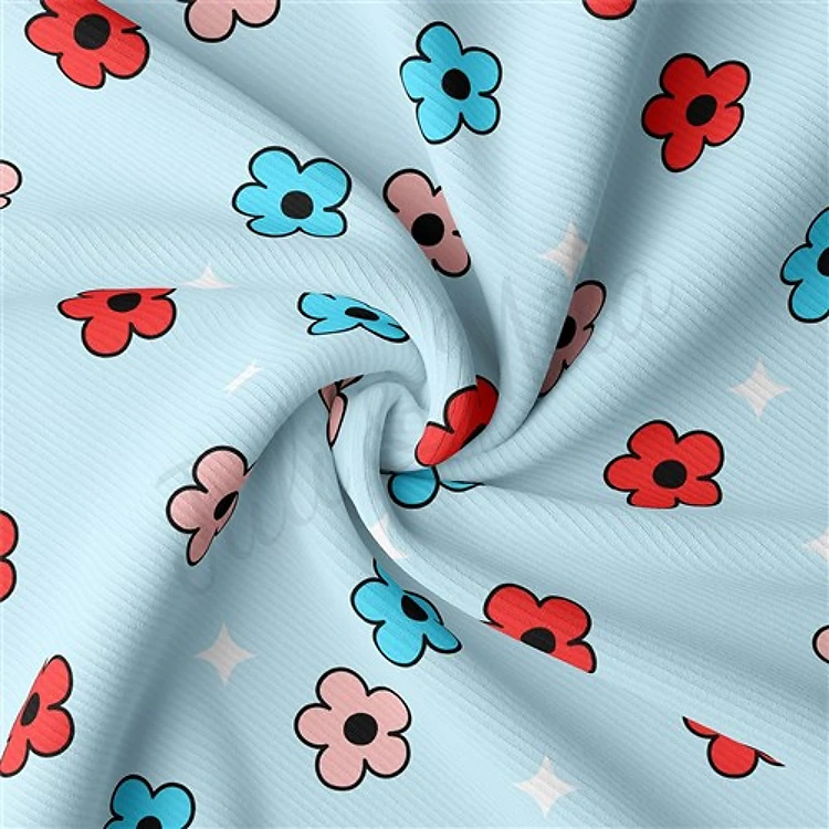 4th of July Patriotic Rib Knit Fabric, RBK1803 & Get a Free $89.99 Embroidery Bundle