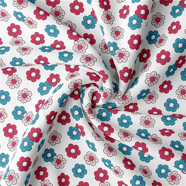4th of July Patriotic Double Brushed Polyester Fabric Jersey Stretchy Soft Polyester Stretch Fabric