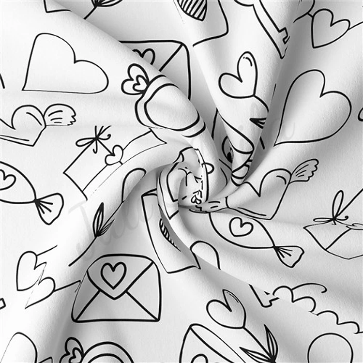 Valentine's Day Double Brushed Polyester Fabric Jersey Stretchy Soft Polyester Stretch Fabric