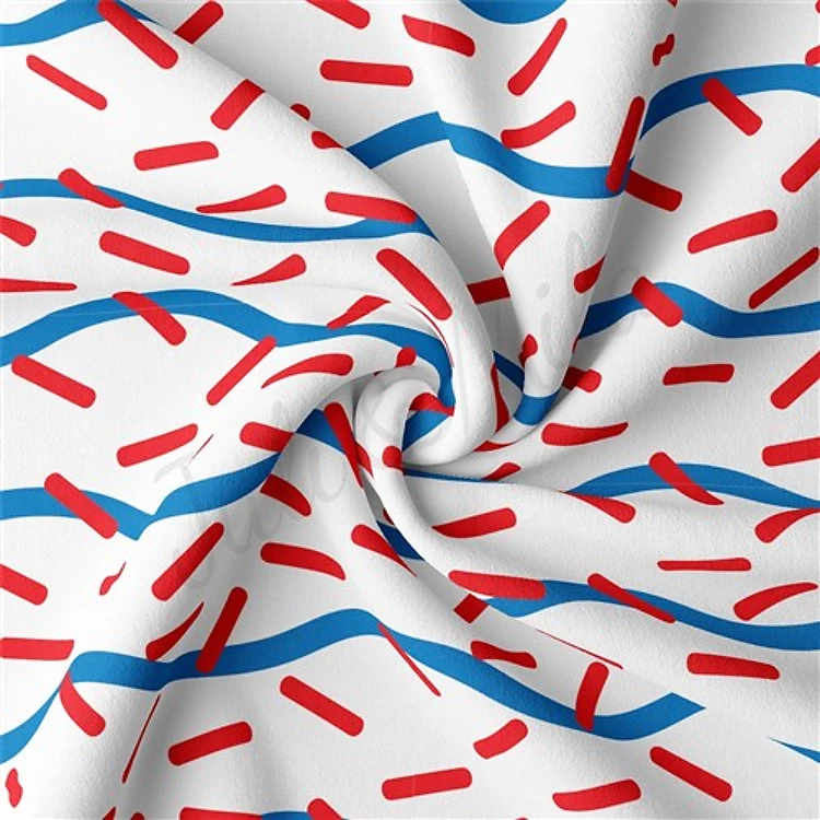 4th of July Patriotic Double Brushed Polyester Fabric Jersey Stretchy Soft Polyester Stretch Fabric