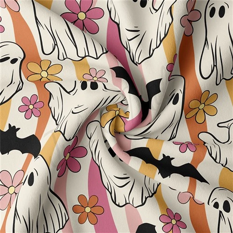 halloween Double Brushed Polyester Fabric Jersey Stretchy Soft Polyester Stretch Fabric