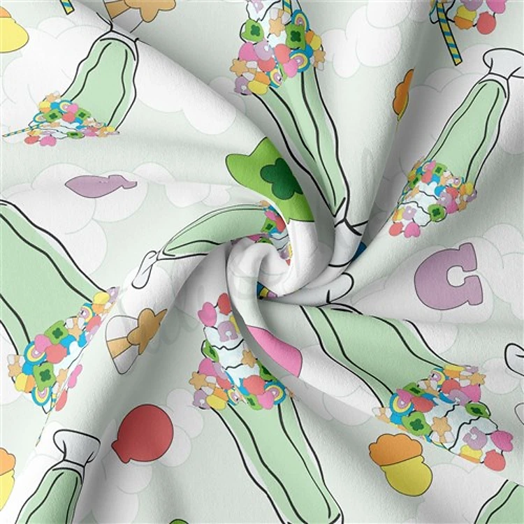 St. Patrick Day Double Brushed Polyester Fabric Jersey Stretchy Soft Polyester Stretch Fabric
