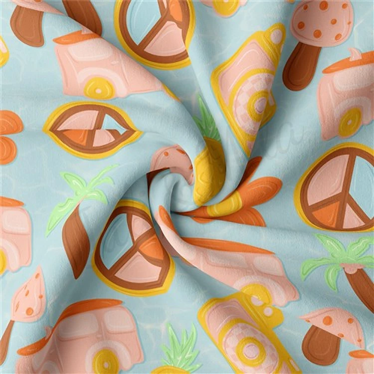 Double Brushed Polyester Fabric Jersey Stretchy Soft Polyester Stretch Fabric