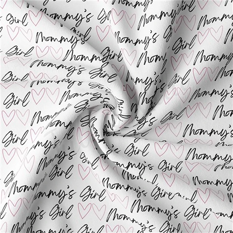 Mommy's Girl Double Brushed Polyester Fabric Jersey Stretchy Soft Polyester Stretch Fabric