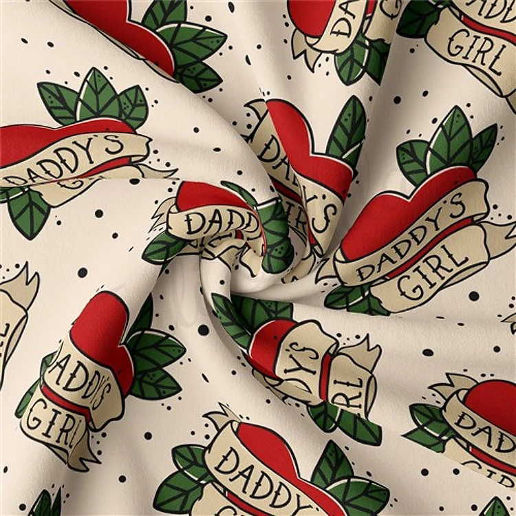 Daddy's Girl Double Brushed Polyester Fabric Jersey Stretchy Soft Polyester Stretch Fabric