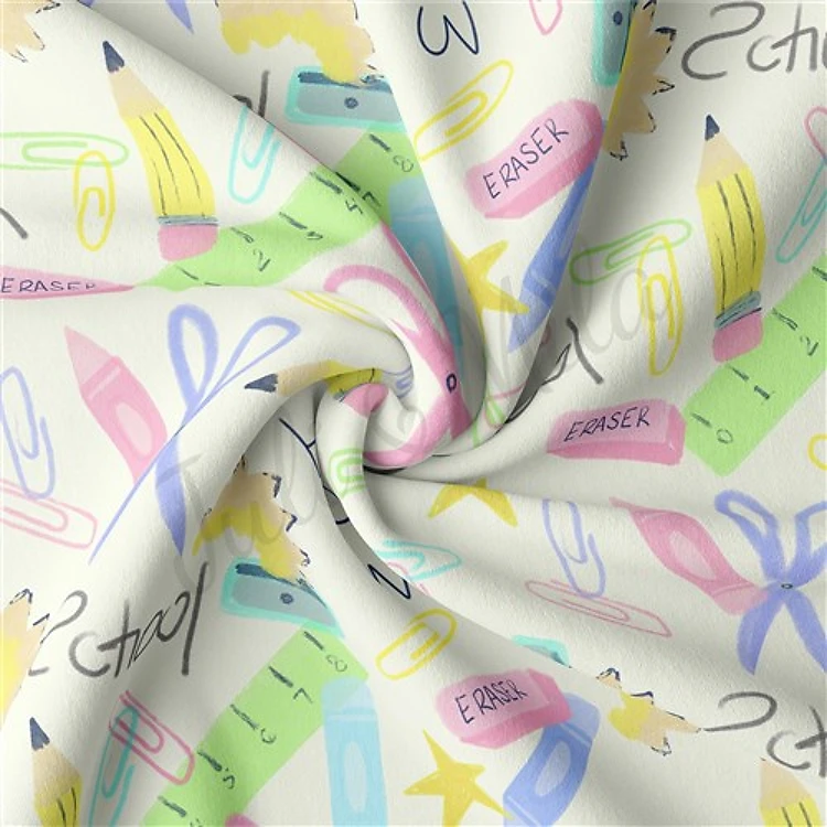 Back to School Double Brushed Polyester Fabric Jersey Stretchy Soft Polyester Stretch Fabric