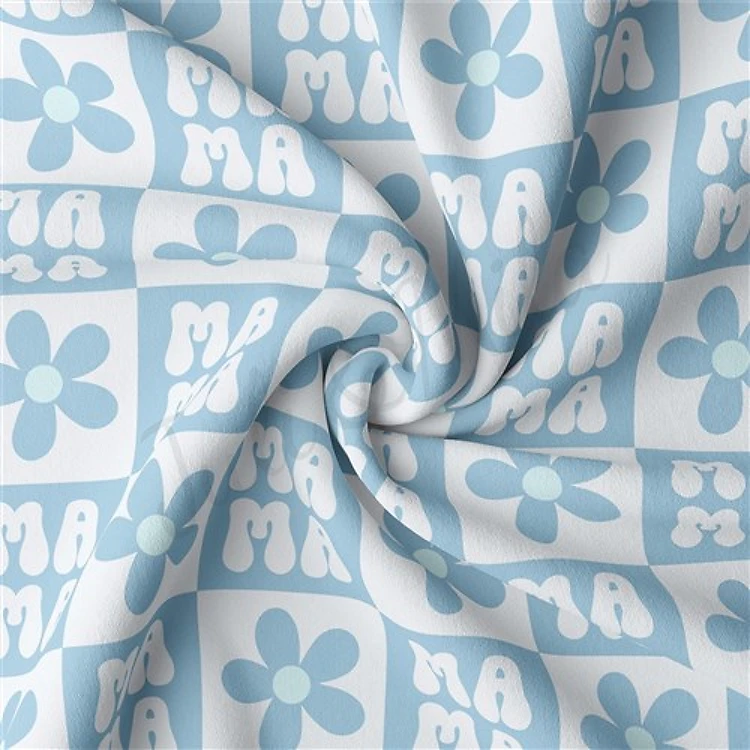 Mama Double Brushed Polyester Fabric Jersey Stretchy Soft Polyester Stretch Fabric