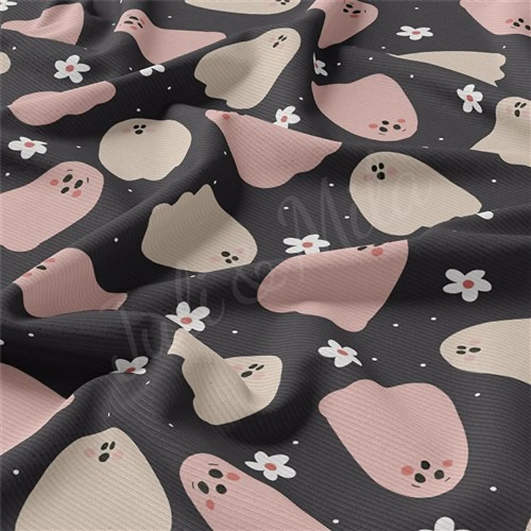 Autumn Fall Halloween Rib Knit Fabric, RBK1826 & Get a Free $89.99 Embroidery Bundle