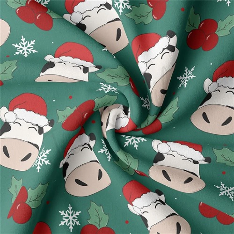 Christmas Double Brushed Polyester Fabric Jersey Stretchy Soft Polyester Stretch Fabric