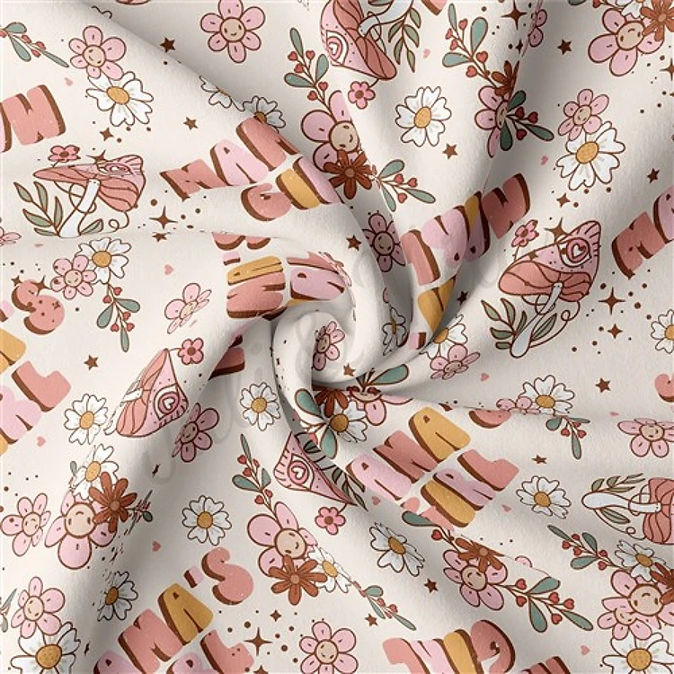 Mama's Girl Double Brushed Polyester Fabric Jersey Stretchy Soft Polyester Stretch Fabric