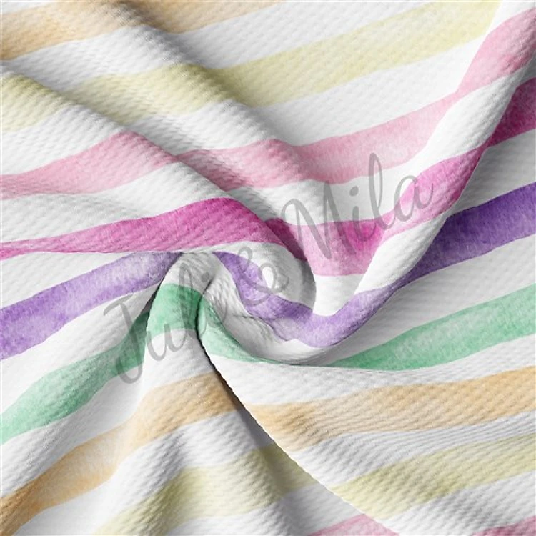 Printed Liverpool Bullet Textured Stretch Solid Strip Thick Knit Jersey Fabric