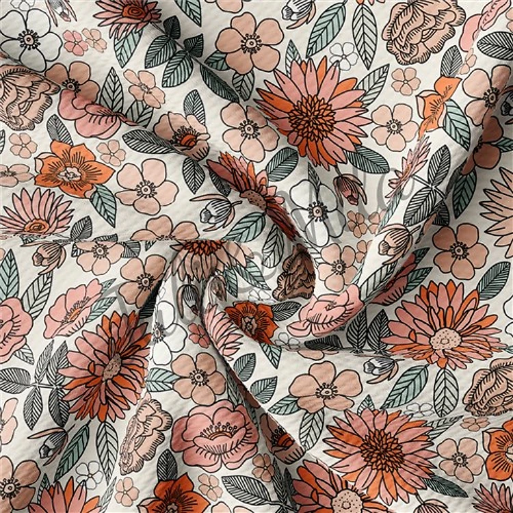 Floral Printed Liverpool 4 Way Fabric Bow Floral56 & Get a Free $89.99 Embroidery Bundle