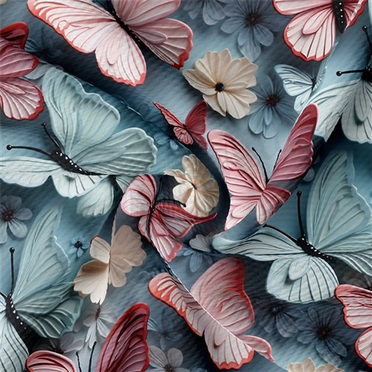 Floral Flowers Butterflies Printed Liverpool AA1902 & Get a Free $89.99 Embroidery Bundle