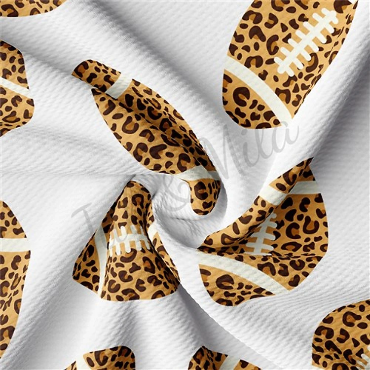 Football Leopard Printed Liverpool Bullet Textured Stretch Solid Strip Thick Knit Jersey Fabric