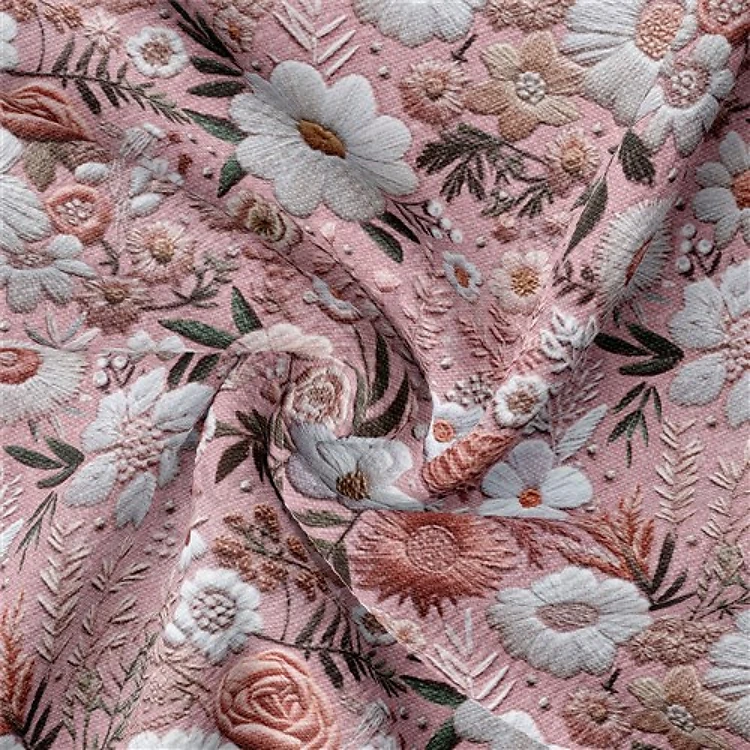Embroidery Printed Liverpool Bullet Textured Stretch Solid Strip Thick Knit Jersey Fabric