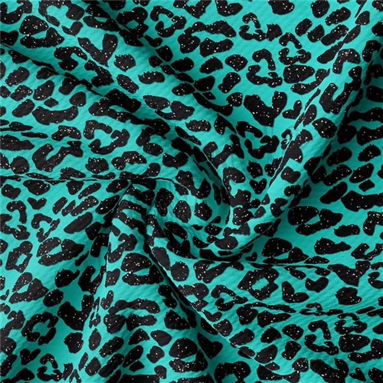 Cheetah Leopard AA196 TBP102 Liverpool Bullet Textured Stretch Solid Strip Thick Knit Jersey Fabric