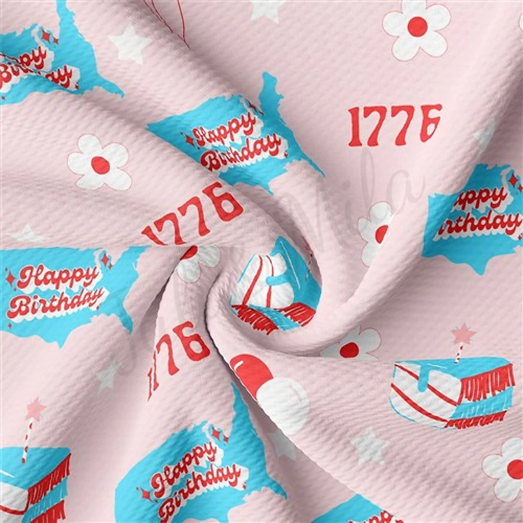 4th of July Patriotic Printed Liverpool Fabric AA1796 & Get a Free $89.99 Embroidery Bundle