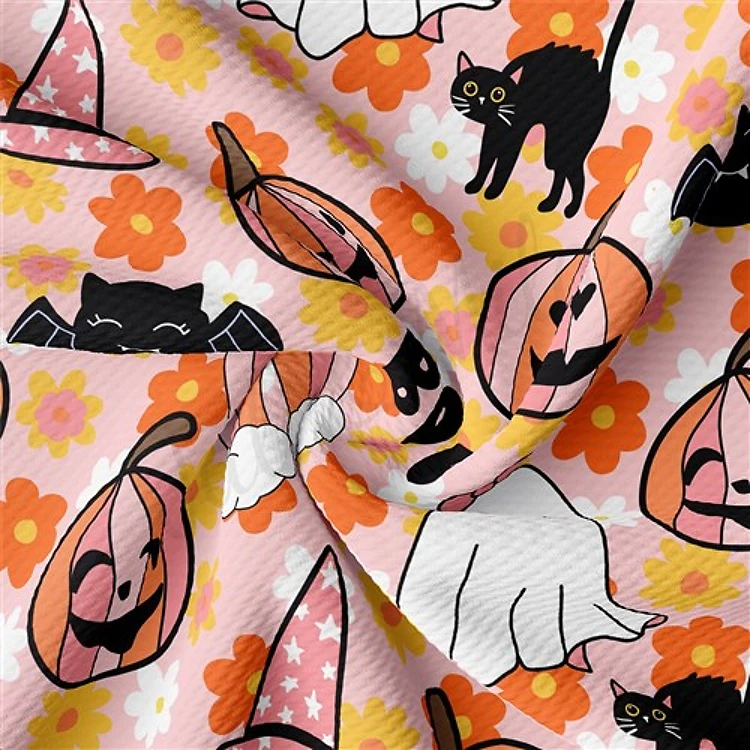 Pumpkin Fall Halloween Autumn Printed Liverpool ghost AA1865 & Get a Free $89.99 Embroidery Bundle