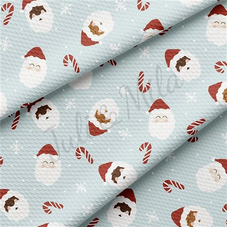 Santa Christmas Liverpool Bullet Textured Stretch Solid Strip Thick Knit Jersey Fabric