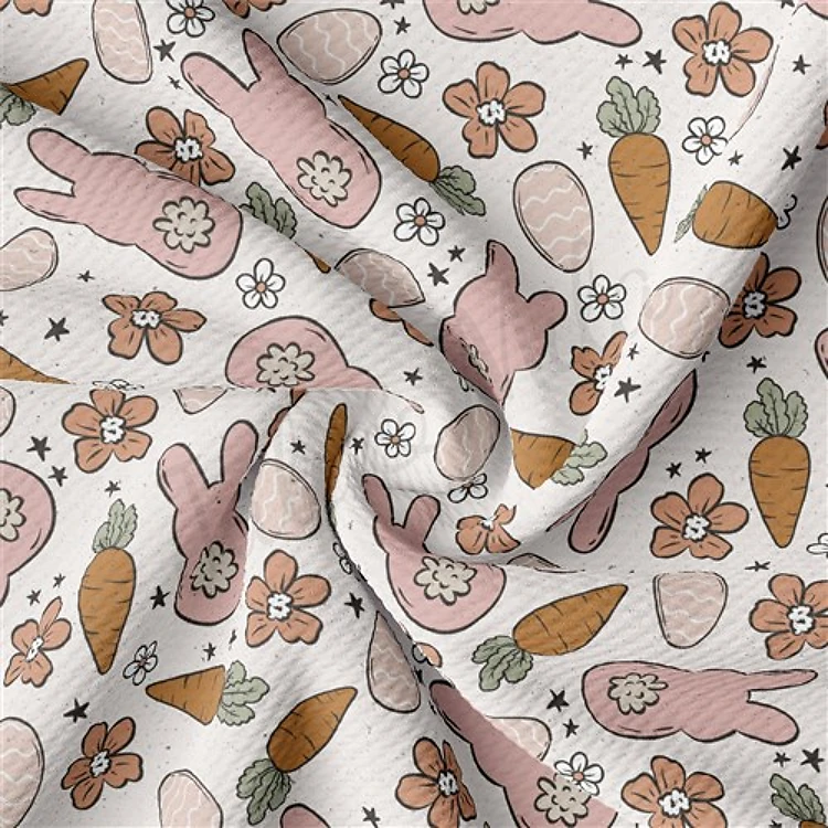 Easter Bunnies Printed Liverpool Fabric AA2111 & Get a Free $89.99 Embroidery Bundle