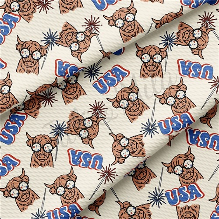 Patriotic 4th of July Printed Liverpool Fabric AA353 & Get a Free $89.99 Embroidery Bundle