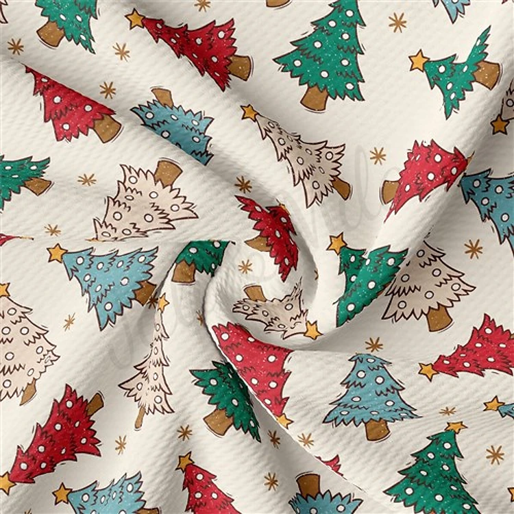 Christmas Printed Liverpool Fabric flower AA1860 & Get a Free $89.99 Embroidery Bundle