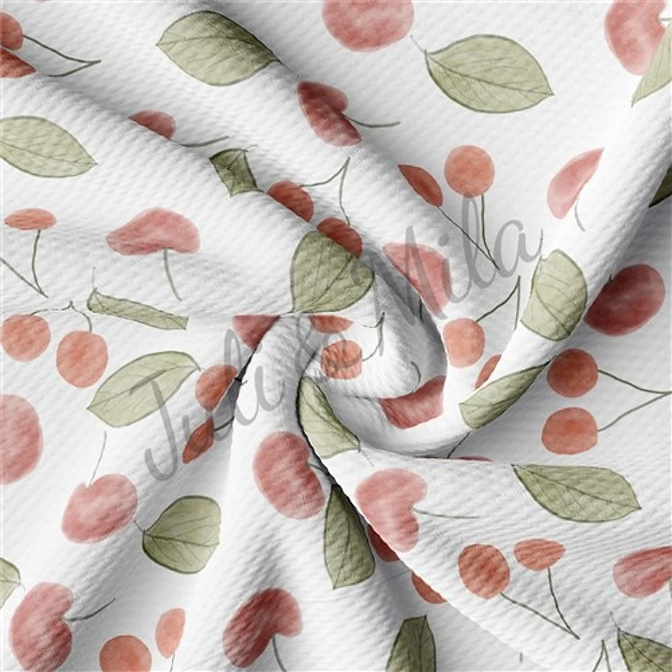 Cherry Printed Liverpool 4 Way Fabric Cherry & Get a Free $89.99 Embroidery Bundle