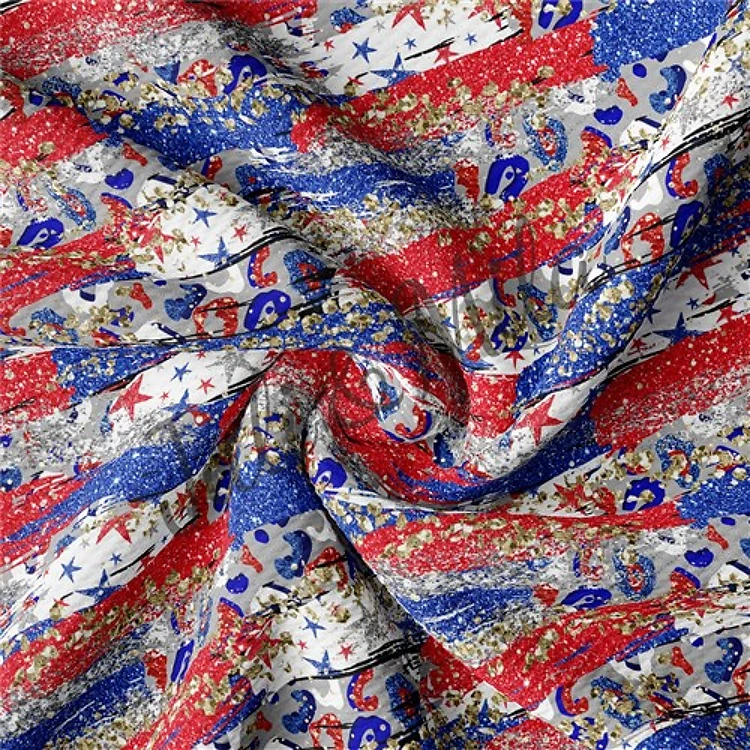Patriotic 4th of July Printed Liverpool USA Flag (PT29) & Get a Free $89.99 Embroidery Bundle