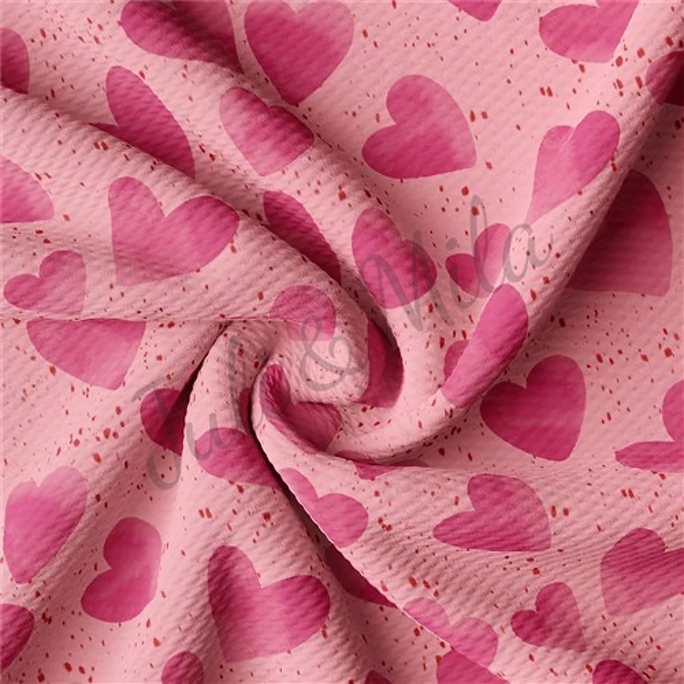 Valentine's Day Printed Liverpool Bullet Textured Stretch Solid Strip Thick Knit Jersey Fabric