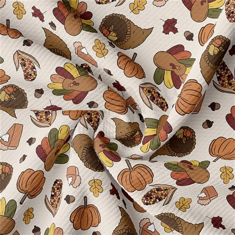 Thanksgiving Printed Liverpool Fabric AA2156 & Get a Free $89.99 Embroidery Bundle