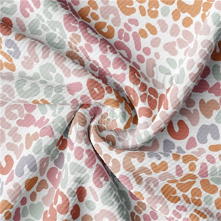 Pastel Leopard Cheetah Liverpool Bullet Textured Stretch Solid Strip Thick Knit Jersey Fabric