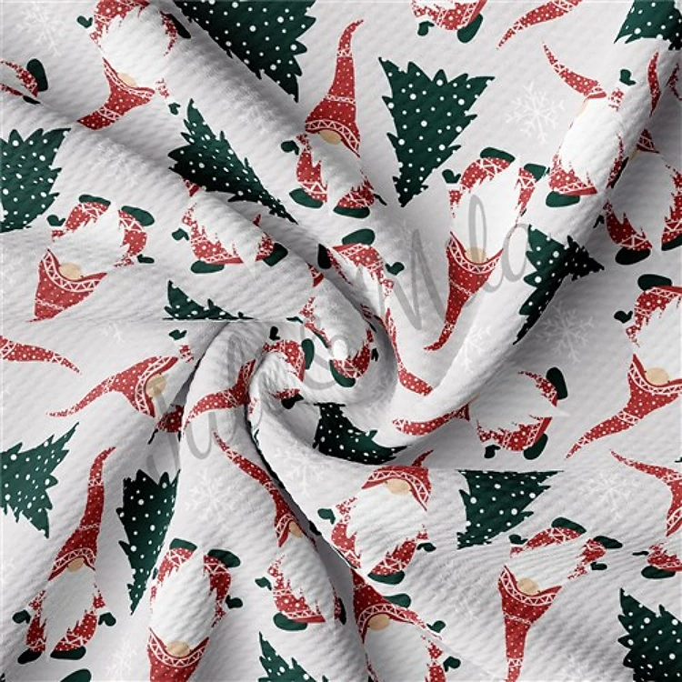 Christmas Printed Liverpool Bullet Textured Stretch Solid Strip Thick Knit Jersey Fabric