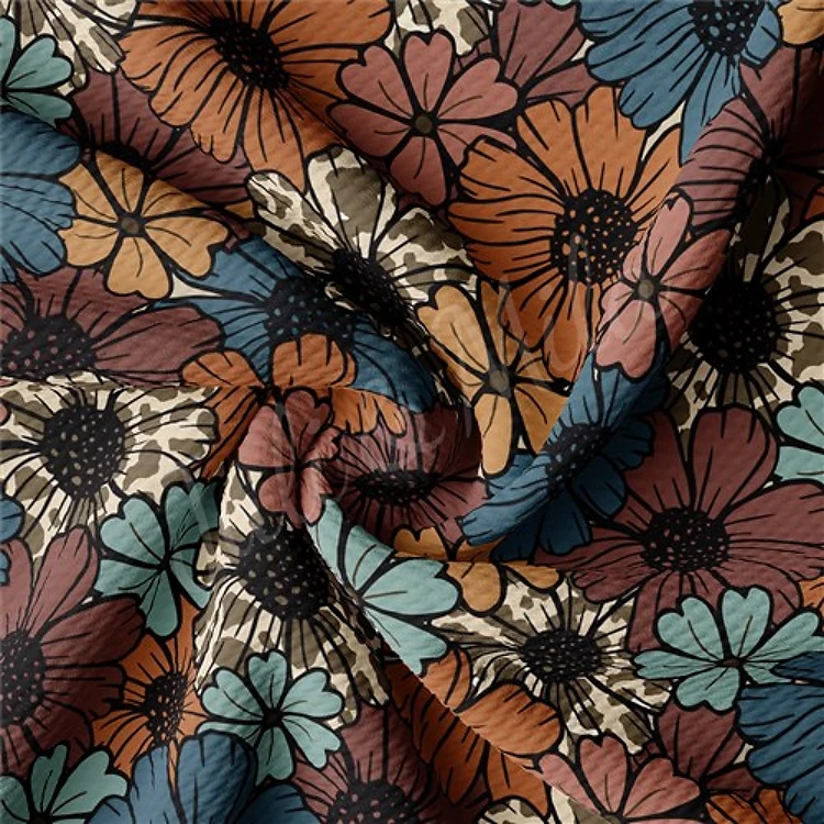 Floral Liverpool Bullet Textured Stretch Solid Strip Thick Knit Jersey Fabric