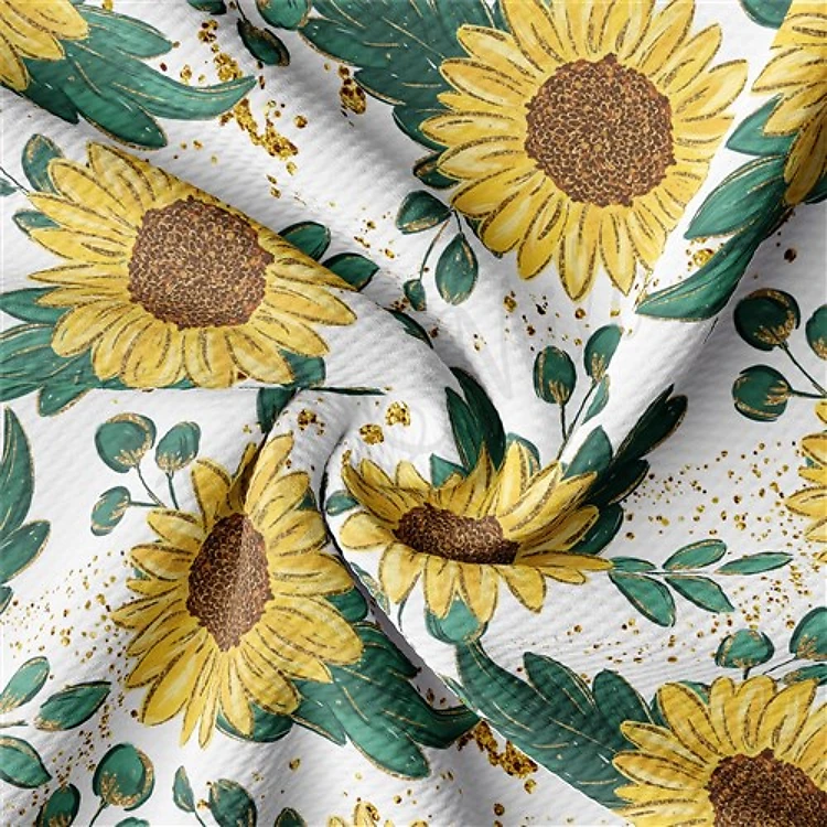 Sunflowers Floral Printed Liverpool AA1588 & Get a Free $89.99 Embroidery Bundle
