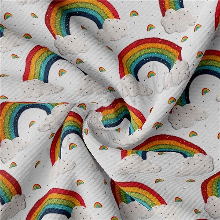 Embroidery Printed Liverpool Bullet Textured Stretch Solid Strip Thick Knit Jersey Fabric