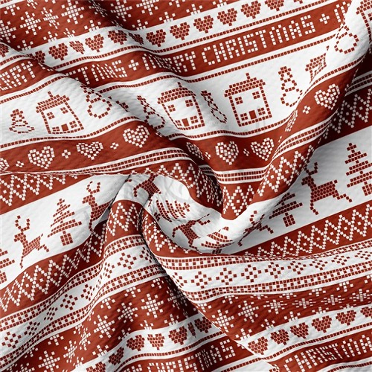 Christmas Liverpool Bullet Textured Stretch Solid Strip Thick Knit Jersey Fabric