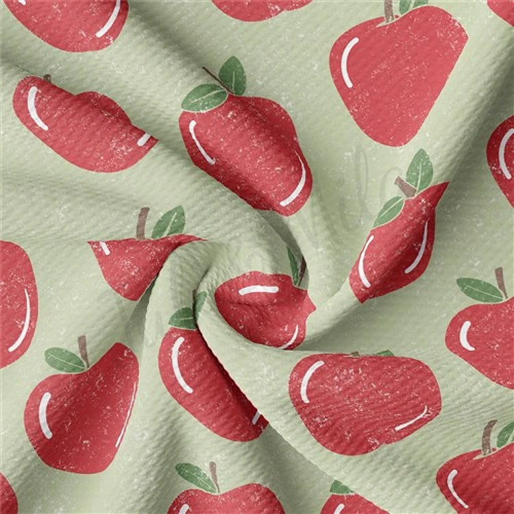 Back to School Printed Liverpool Bullet Textured Stretch Solid Strip Thick Knit Jersey Fabric